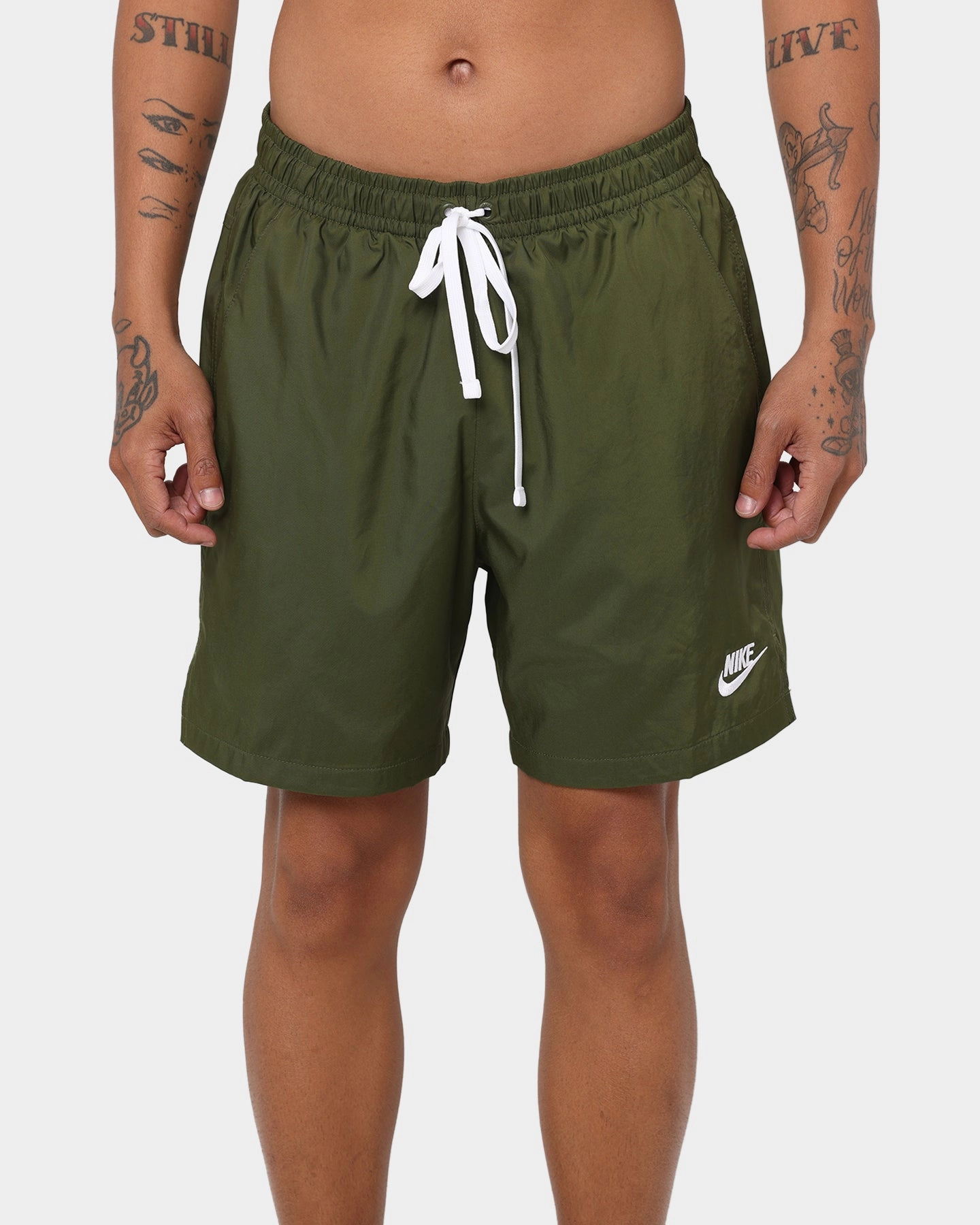 Nike Nike Sportswear Woven Lined Shorts Rough Green/White Stay Fresh Minimalist Style