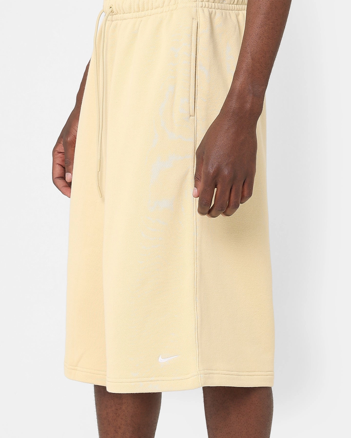 Nike Sportswear Circa French Terry Shorts Team Gold Leather Look Walk Easy