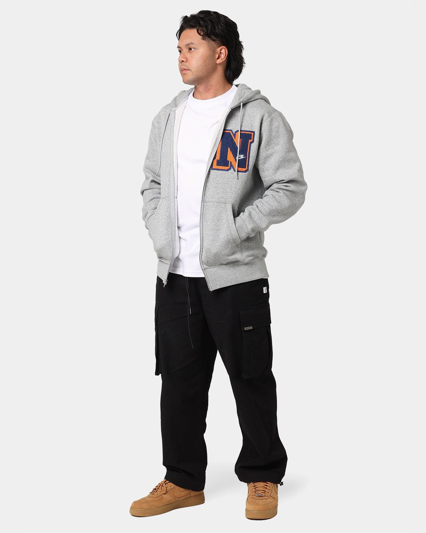 Nike Sportswear Club Essential Full Zip Hoodie Dark Grey Heather Carnival wear