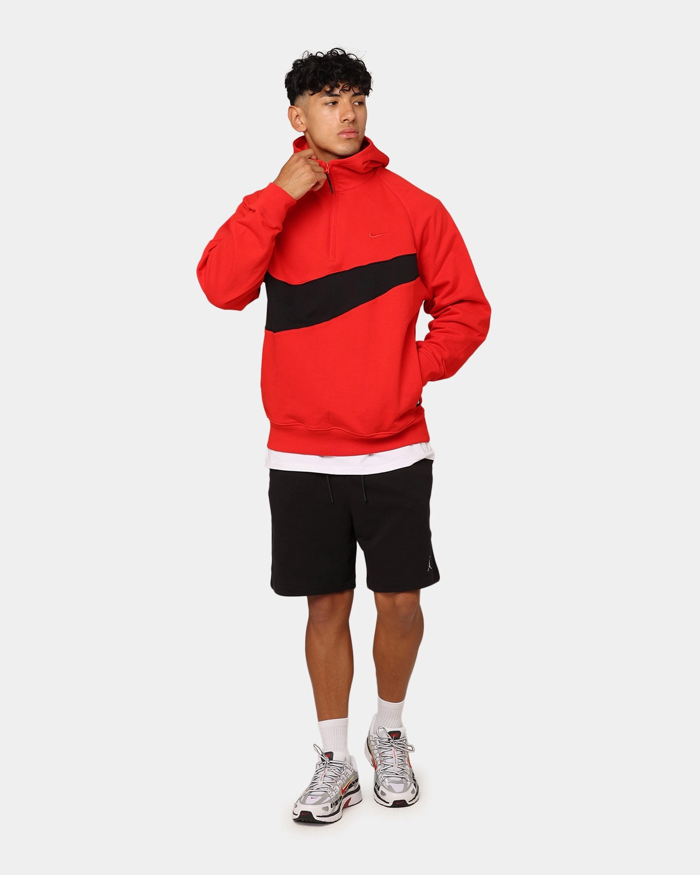 Indoor Nike Swoosh Fleece Half-Zip Hoodie University Red