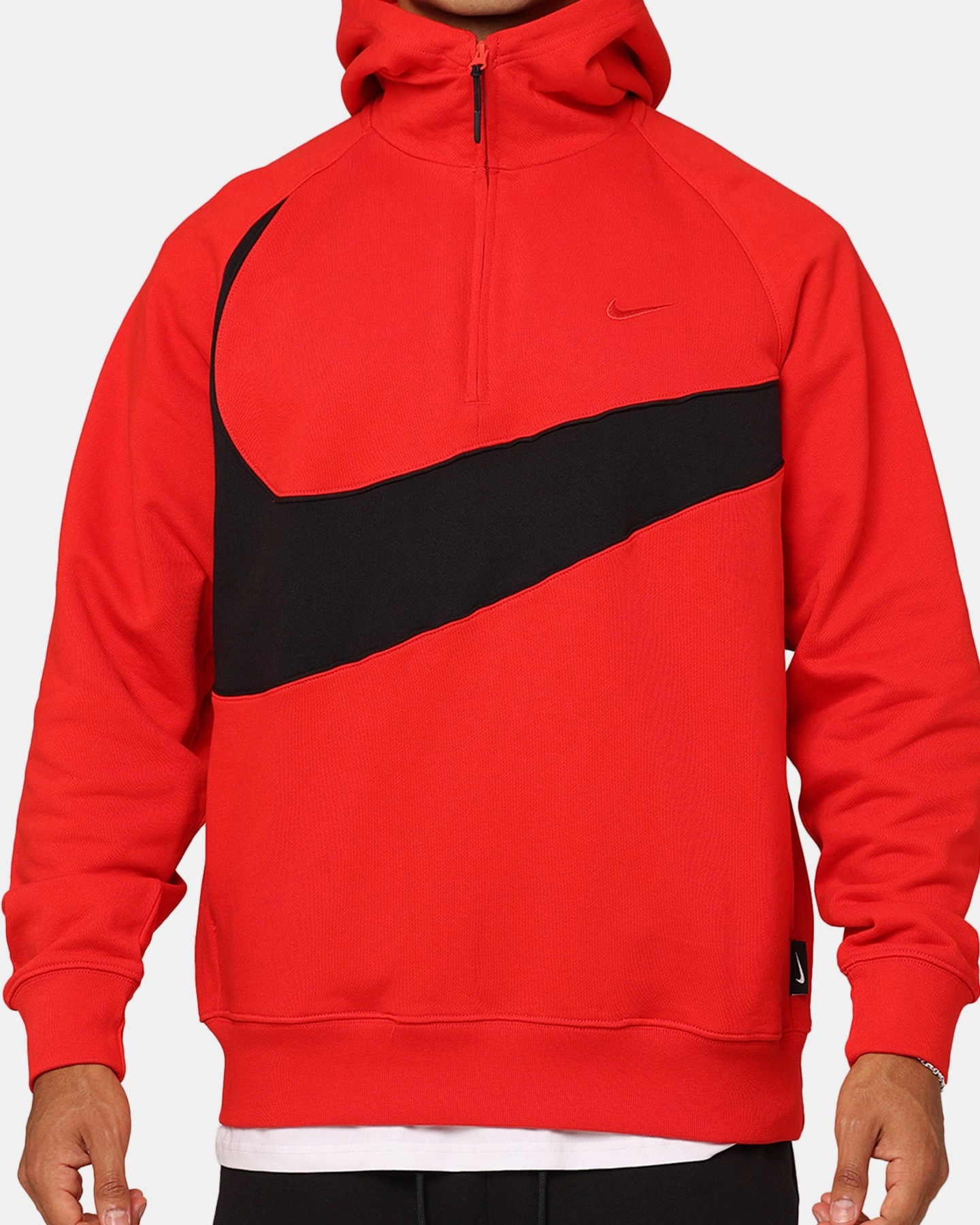 Nike Swoosh Fleece Half-Zip Hoodie University Red Legacy Denim