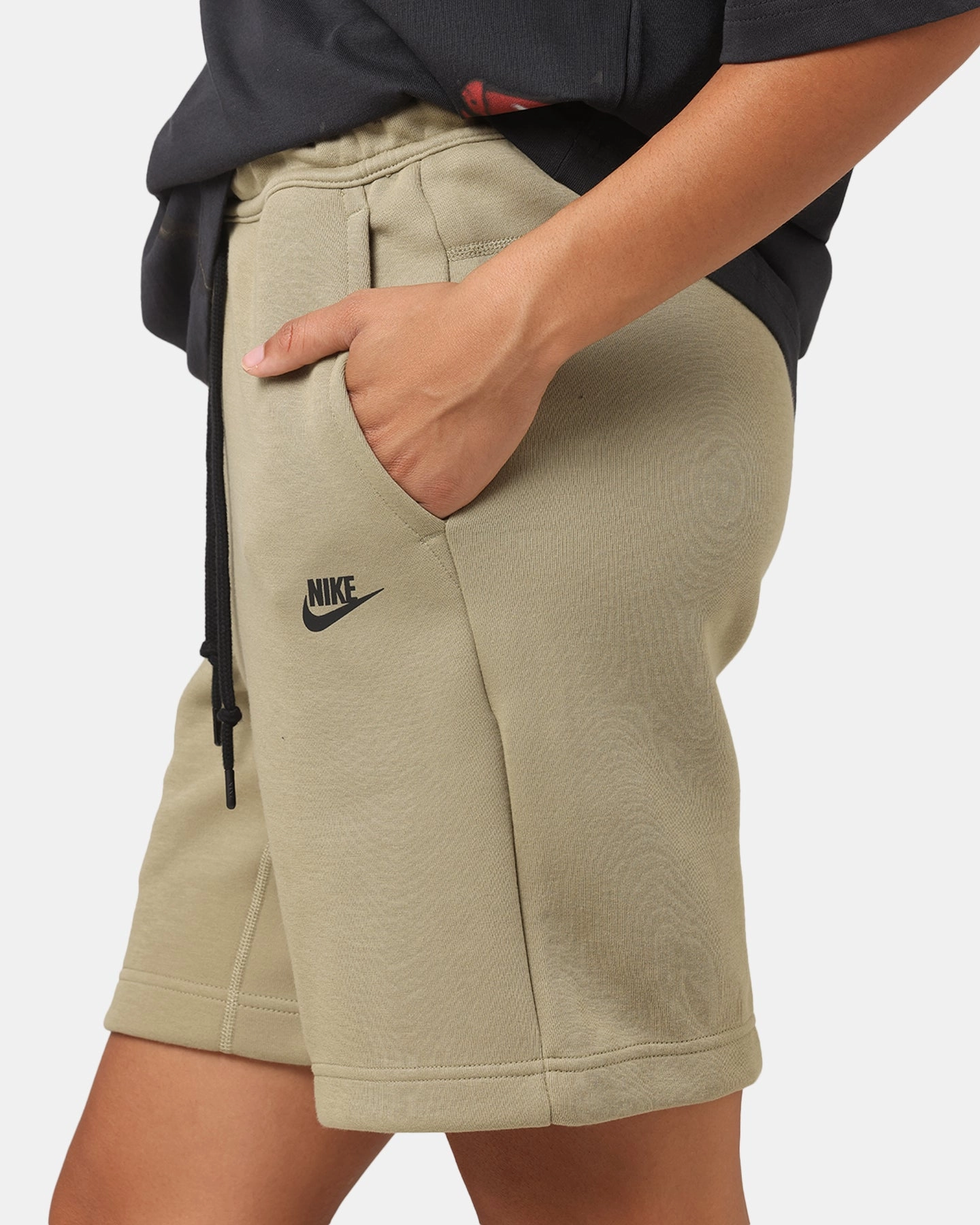 Nike Tech Fleece Shorts Neutral Olive rooftop party look