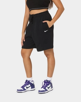 Warm Mood Quick Adjust Toggles Nike Women's Nike Sportswear Essentials Fleece High-Rise Shorts Black/White
