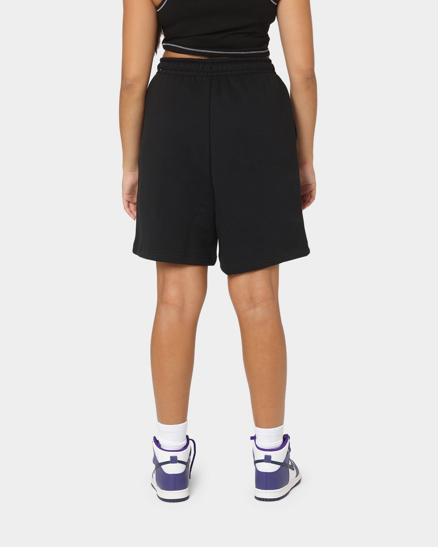 Nike Women's Nike Sportswear Essentials Fleece High-Rise Shorts Black/White Dynamic Tension Control Cotton shorts