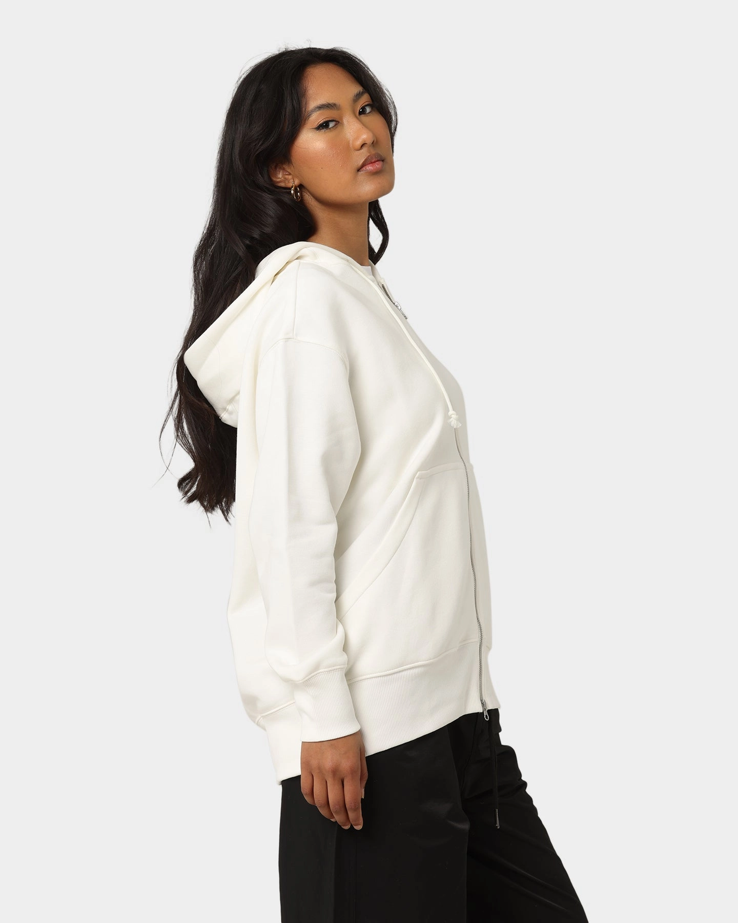 Party outfit Nike Women's Nike Sportswear Style Fleece Full-Zip Oversized Hoodie Sail/Black