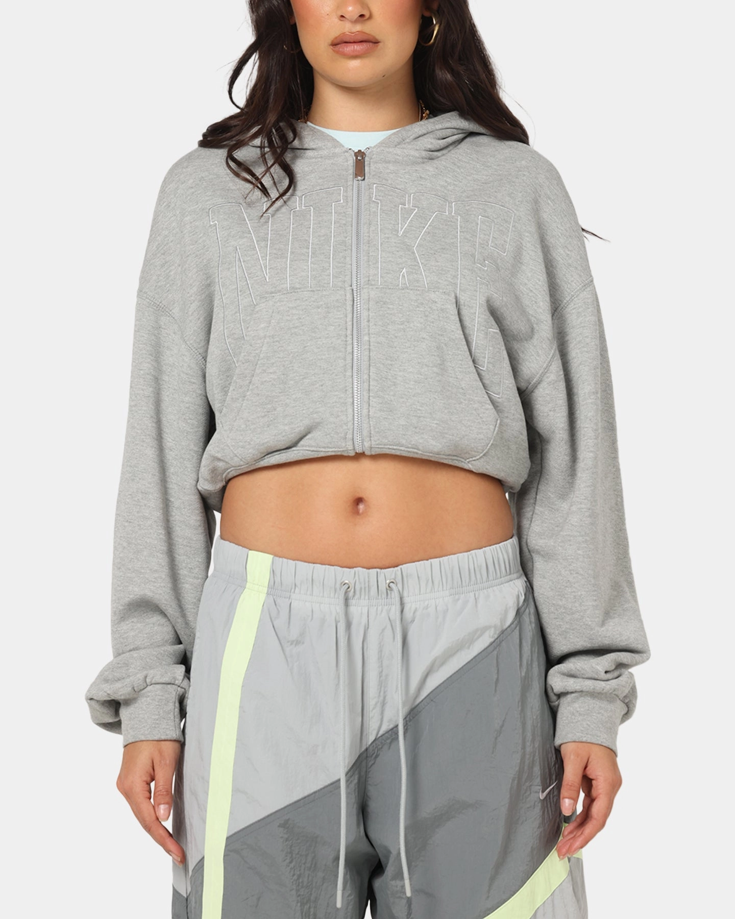 Customer Favorite Sustainable production Nike Women's Sportswear Full-Zip Cropped French Terry Hoodie Grey