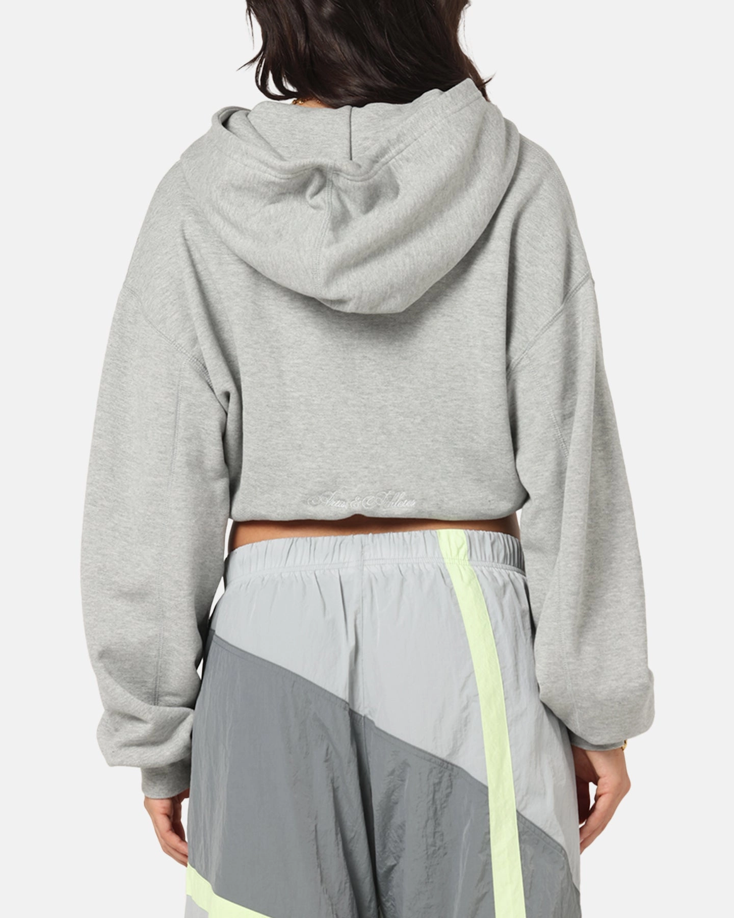 Reinforced Elbow Patches Nike Women's Sportswear Full-Zip Cropped French Terry Hoodie Grey
