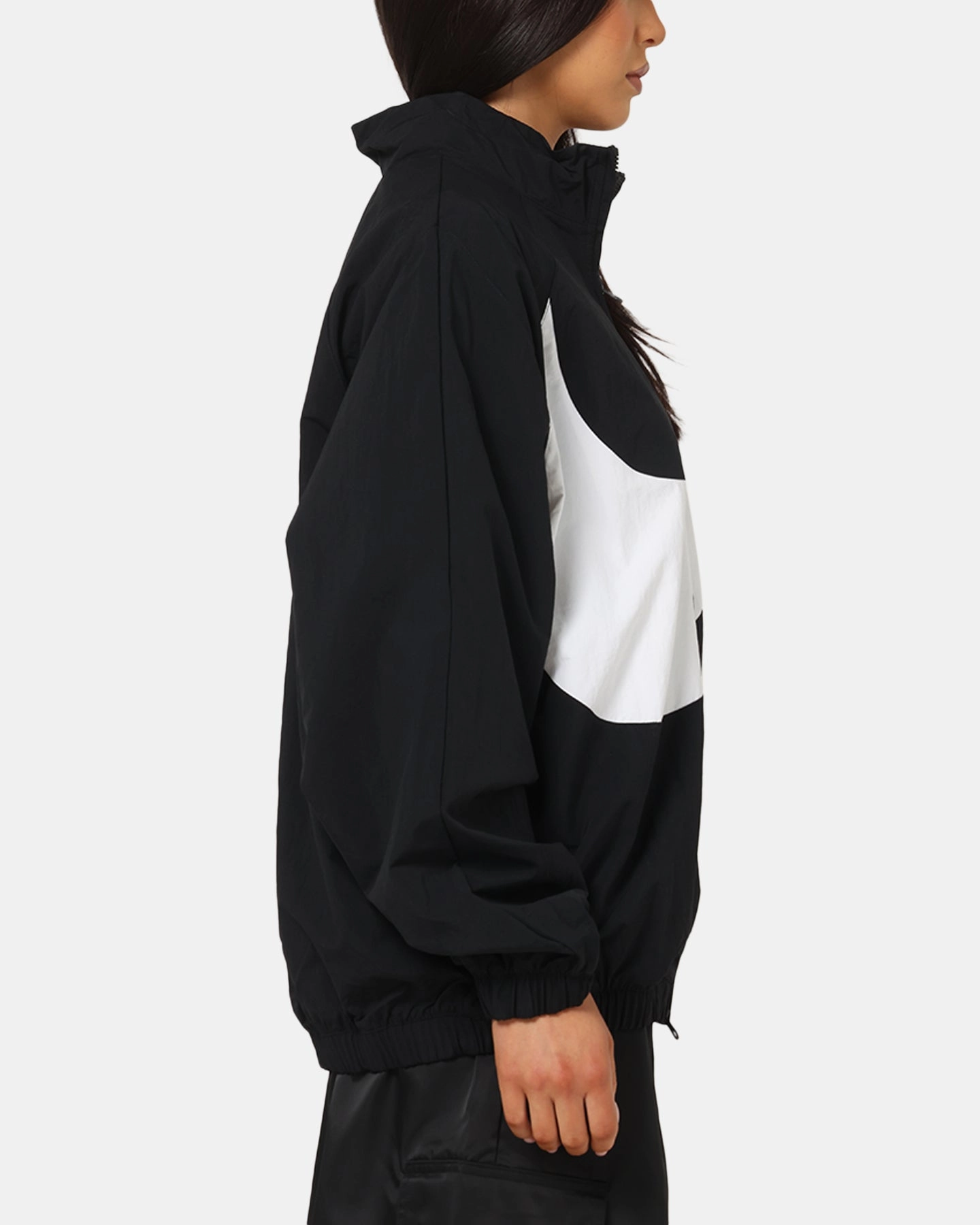 QuiltedPattern Lipstick Nike Women's Sportswear Logo Oversized Track Jacket Black/Black/White