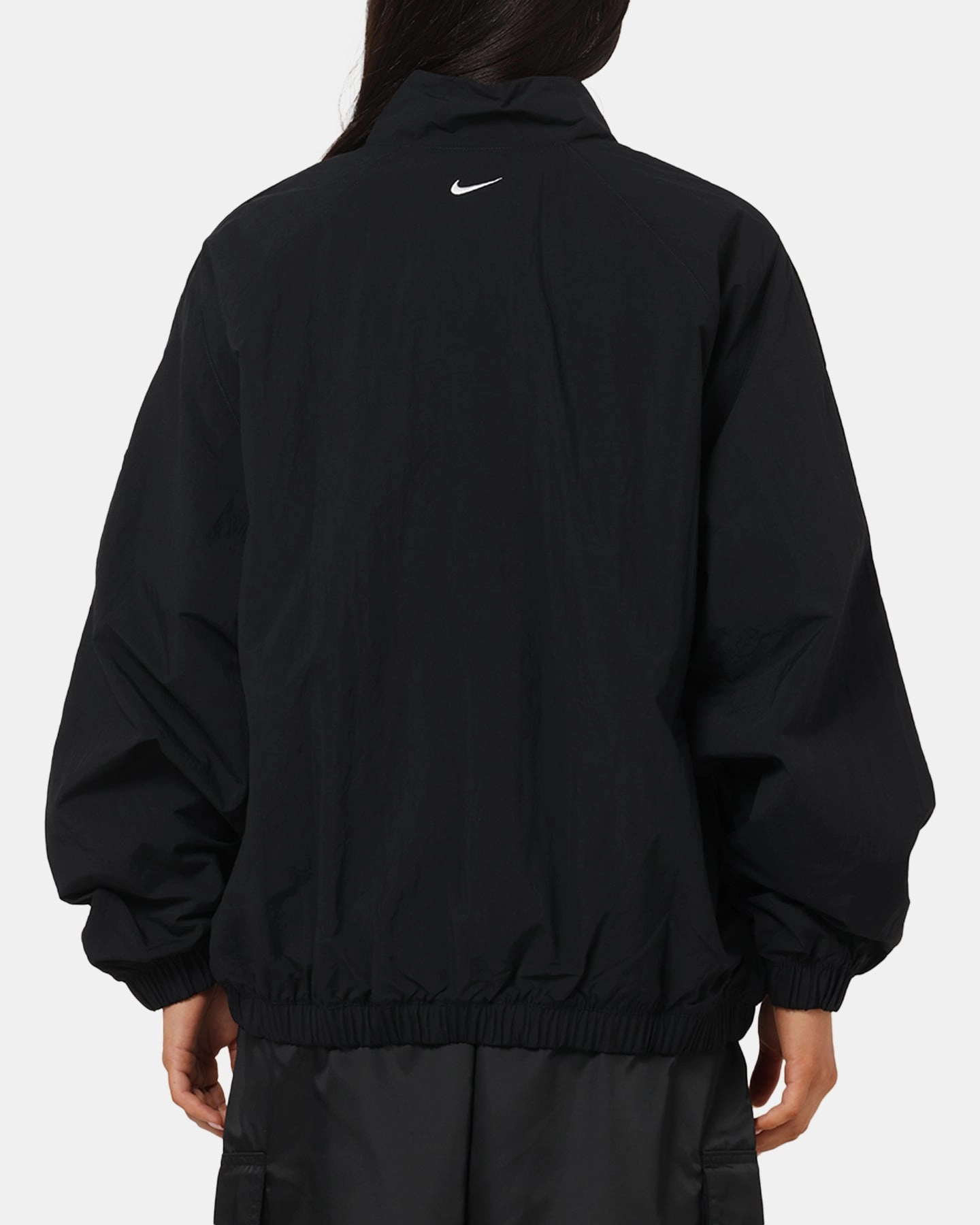 Nike Women's Sportswear Logo Oversized Track Jacket Black/Black/White Plus Size