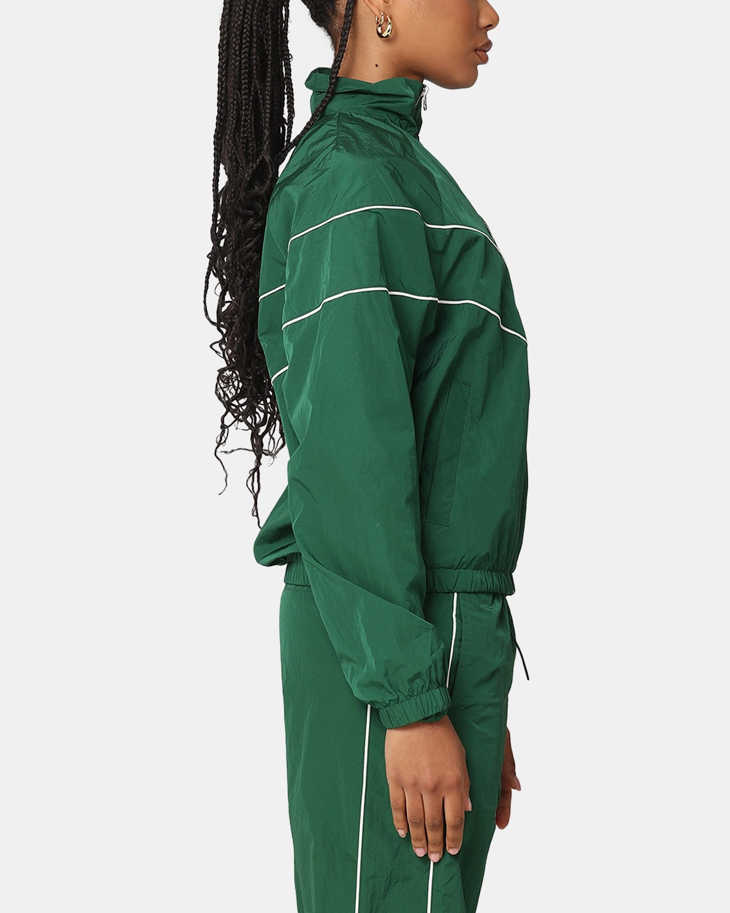 Grace Brush Nike Women's Sportswear Loose UV Woven Full-Zip Jacket Gorge Green/Sail