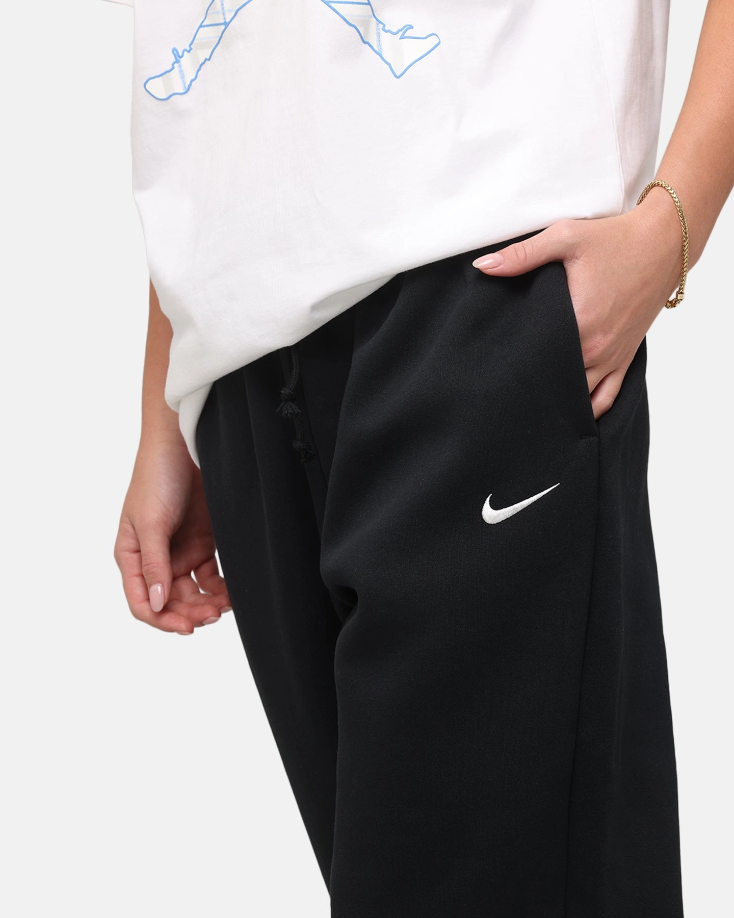 Sporty Comfort Fit Nike Women's Sportswear Phoenix Fleece High-Waisted Oversized Sweatpants Black/Sail