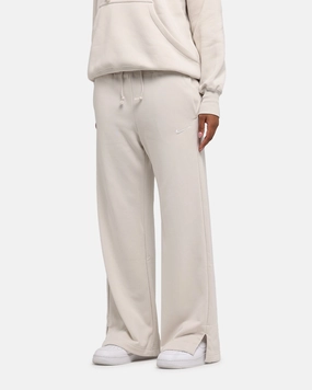 Contoured Panel Design WrinkleFreeFinish Nike Women's Sportswear Phoenix Fleece High Waisted Wide Leg Sweat Pants Lt Orewood Brown/Sail