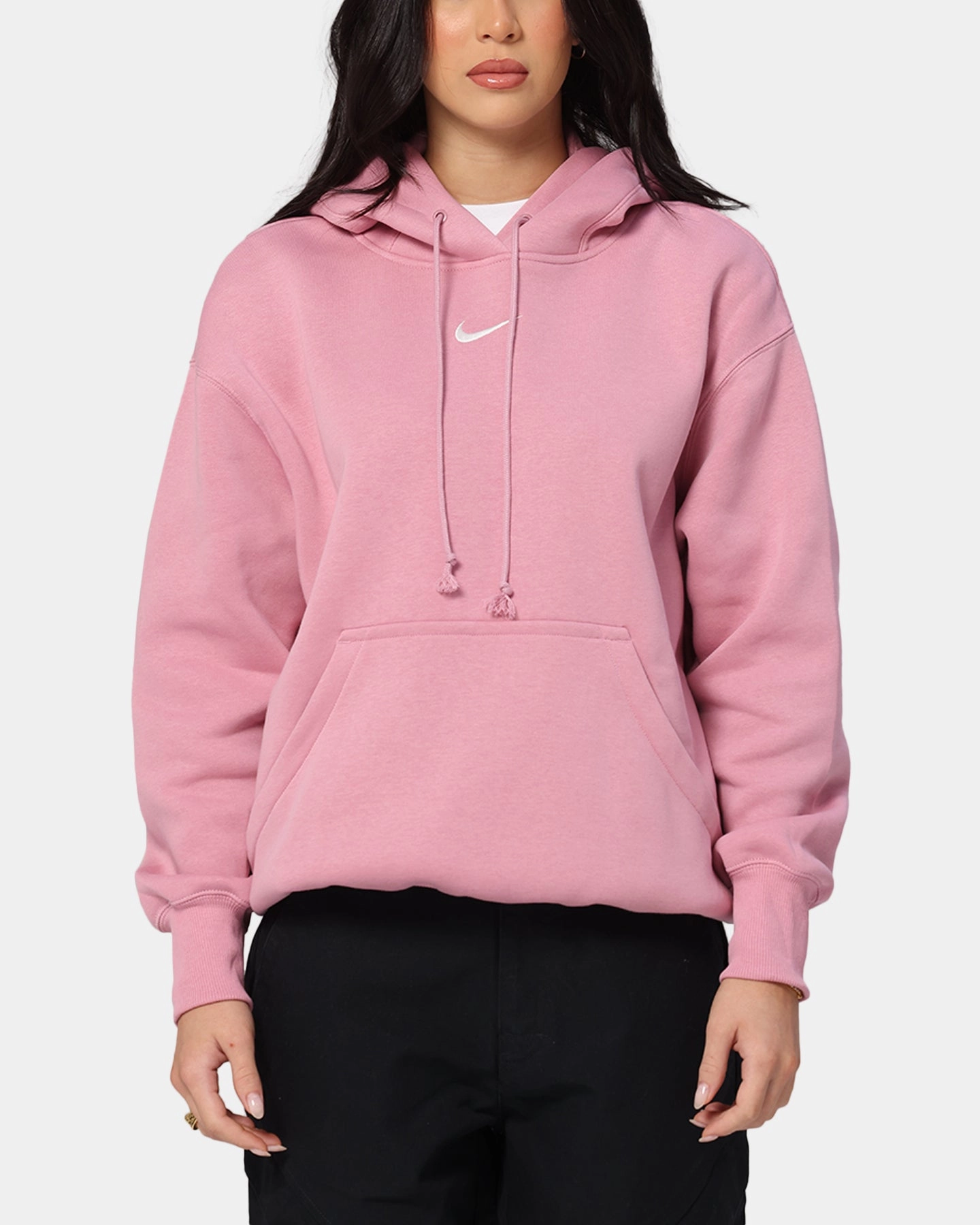 Street Ready Quick Closure Nike Women's Sportswear Phoenix Fleece Oversized Pullover Hoodie Pink