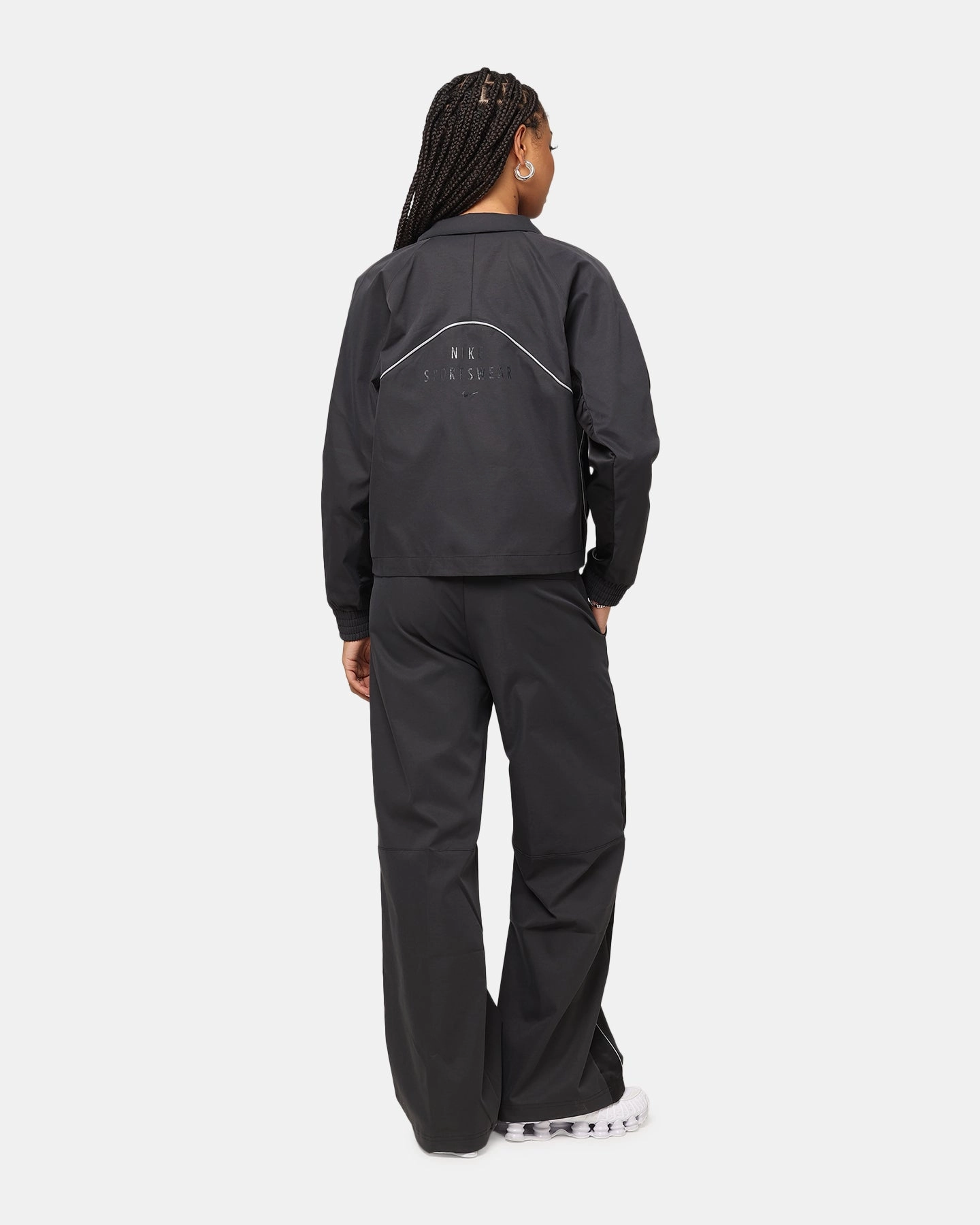 Nike Women's Sportswear Woven Full Zip Jacket Black/Black Bandana