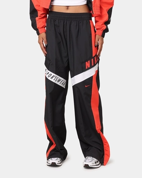 Nike Women's Sportswear Woven Oversized Pant Black/Light Crimson/White Simple Fit