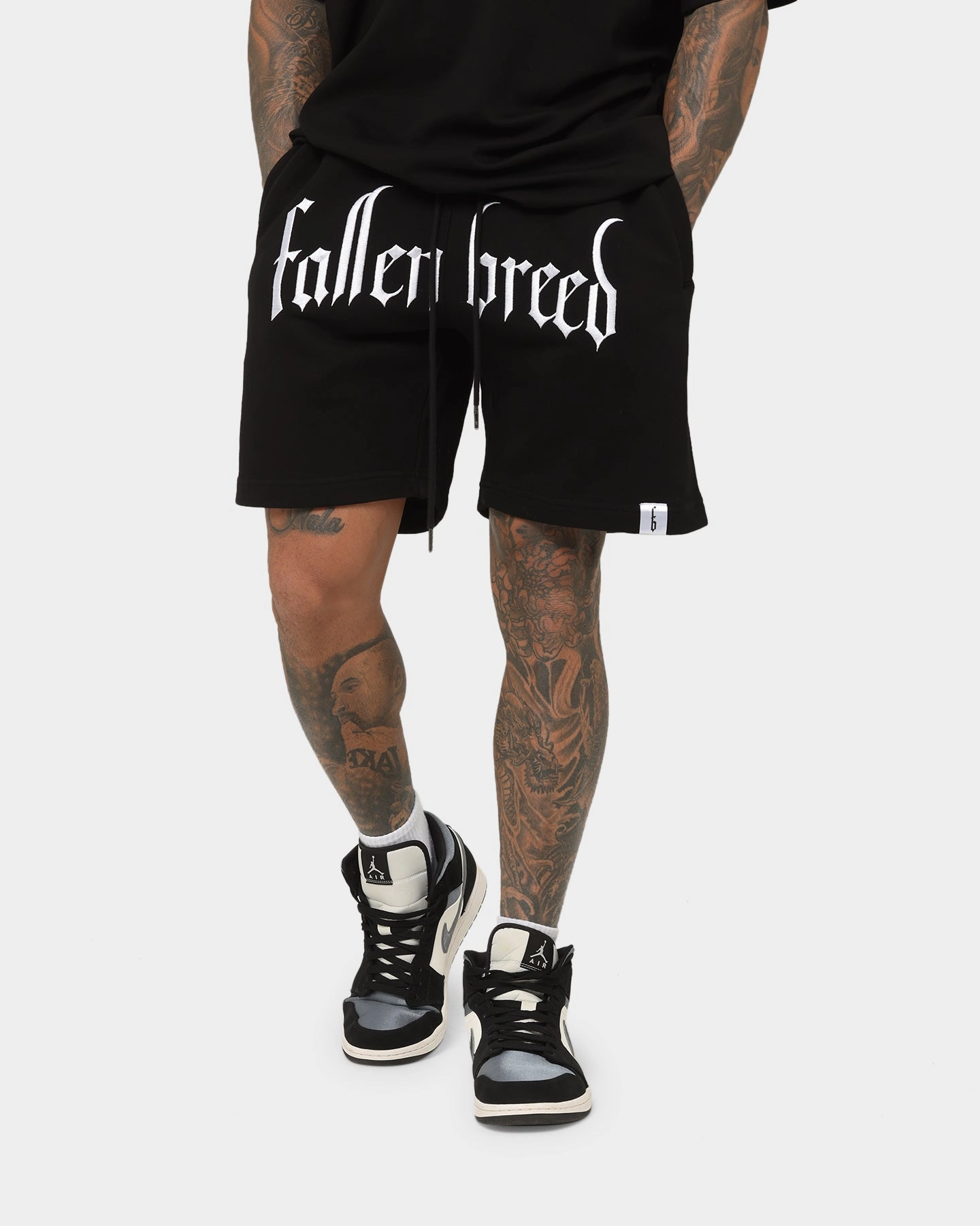 Dual Zone Ventilation Day Fit Fallen Breed Logo Sweat Shorts Black