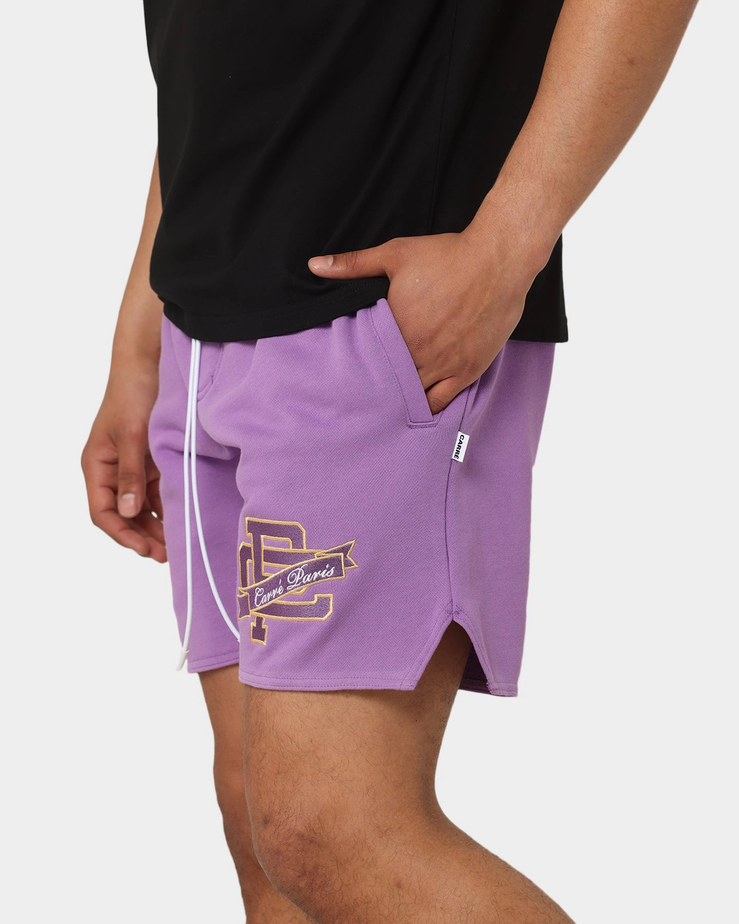 Carre Team Paris Sweat Shorts Purple Workout Gear