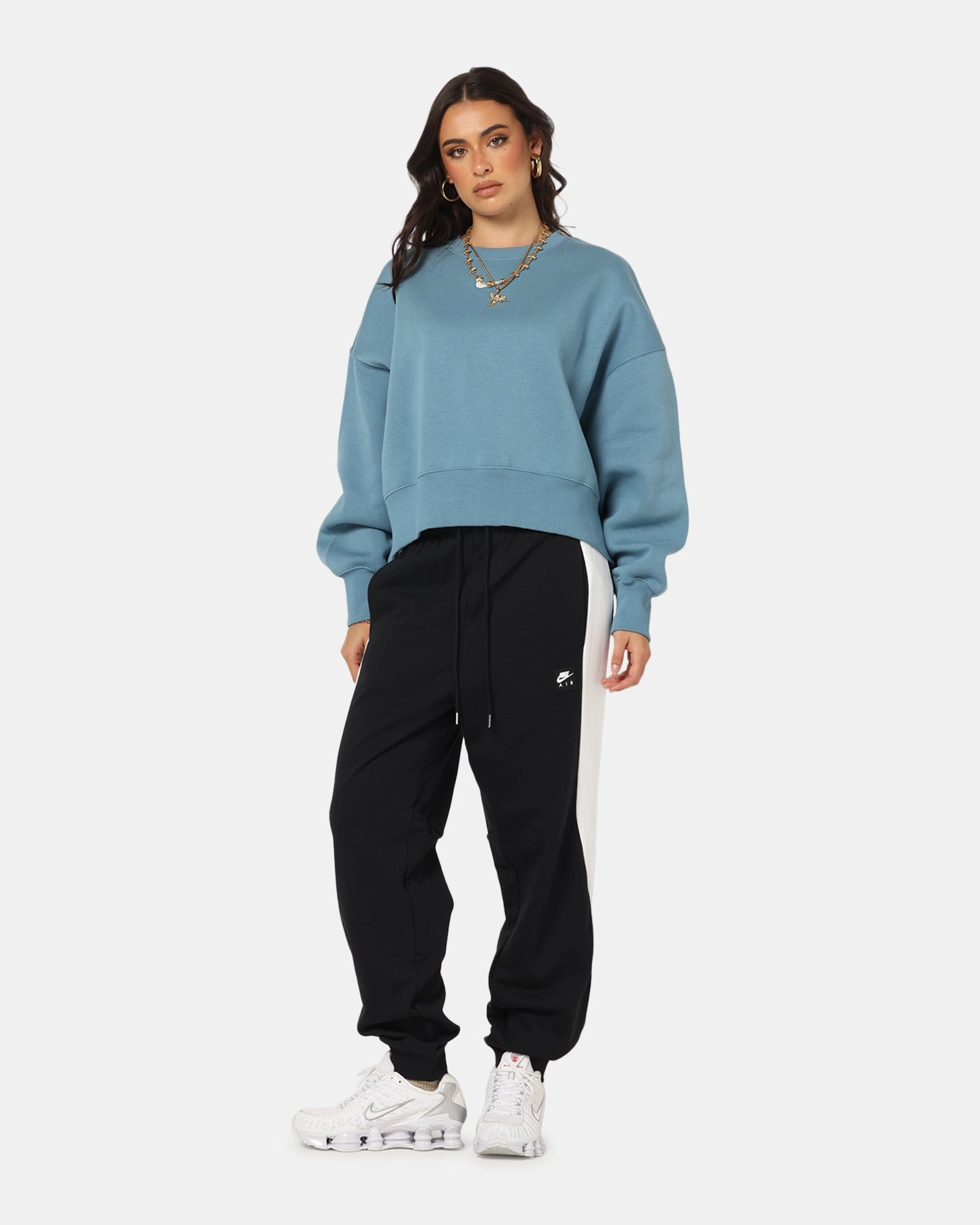 Stylish Design Nike Women's Nike Sportswear Style Fleece Over-Oversized Crewneck Smokey Blue/Sail