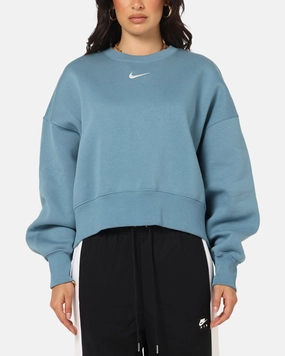 Cozy Designs Odor Resistant Fabric Nike Women's Nike Sportswear Style Fleece Over-Oversized Crewneck Smokey Blue/Sail