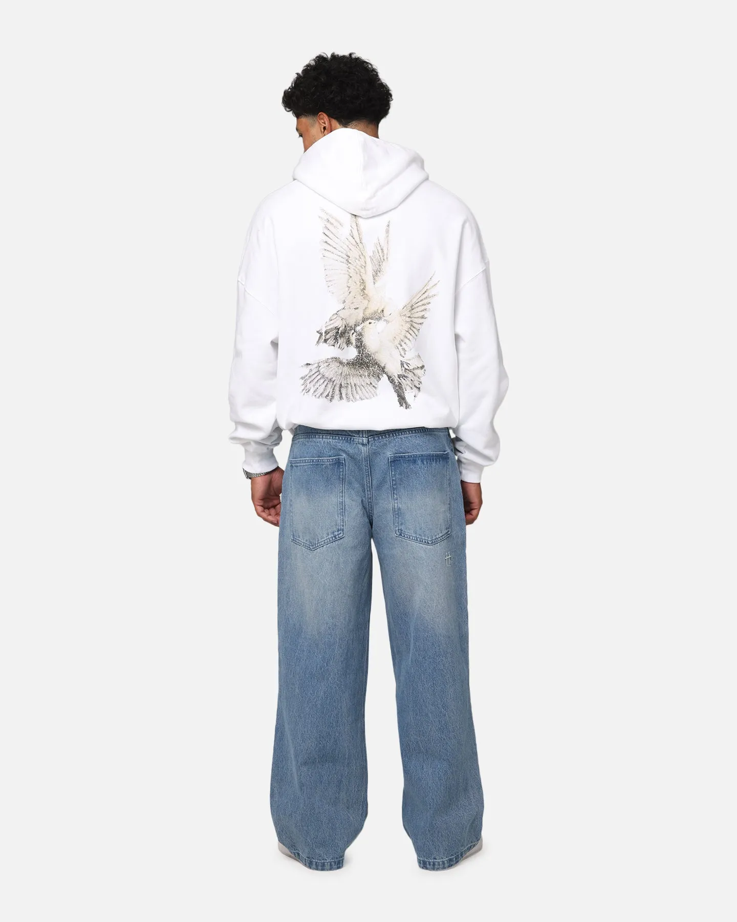 Grow Saint Morta Doves Vintage Hoodie White