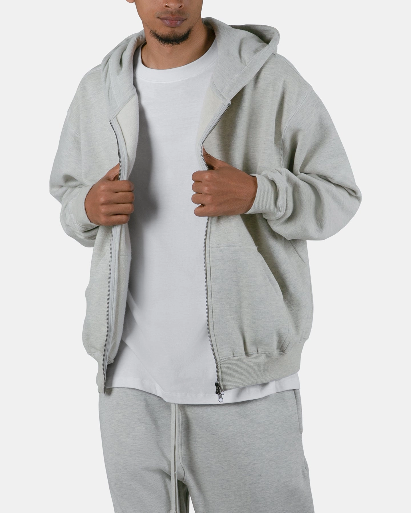 MNML Basic Zip Up Hoodie Grey Low Profile work - from - home