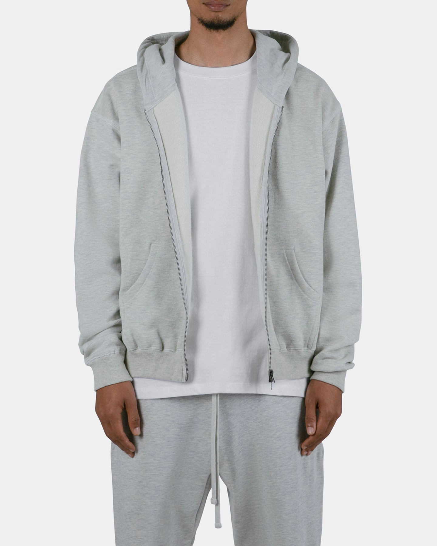 MNML Basic Zip Up Hoodie Grey commuting