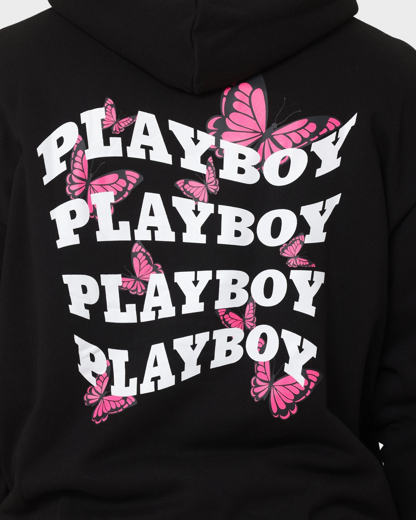 Eliminate Playboy Playboy Butterfly Original Fit Hoodie Black Magenta