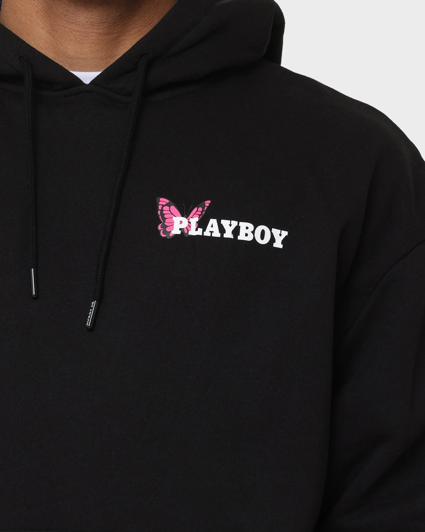 Playboy Playboy Butterfly Original Fit Hoodie Black Magenta Anti-pill Modern Utility
