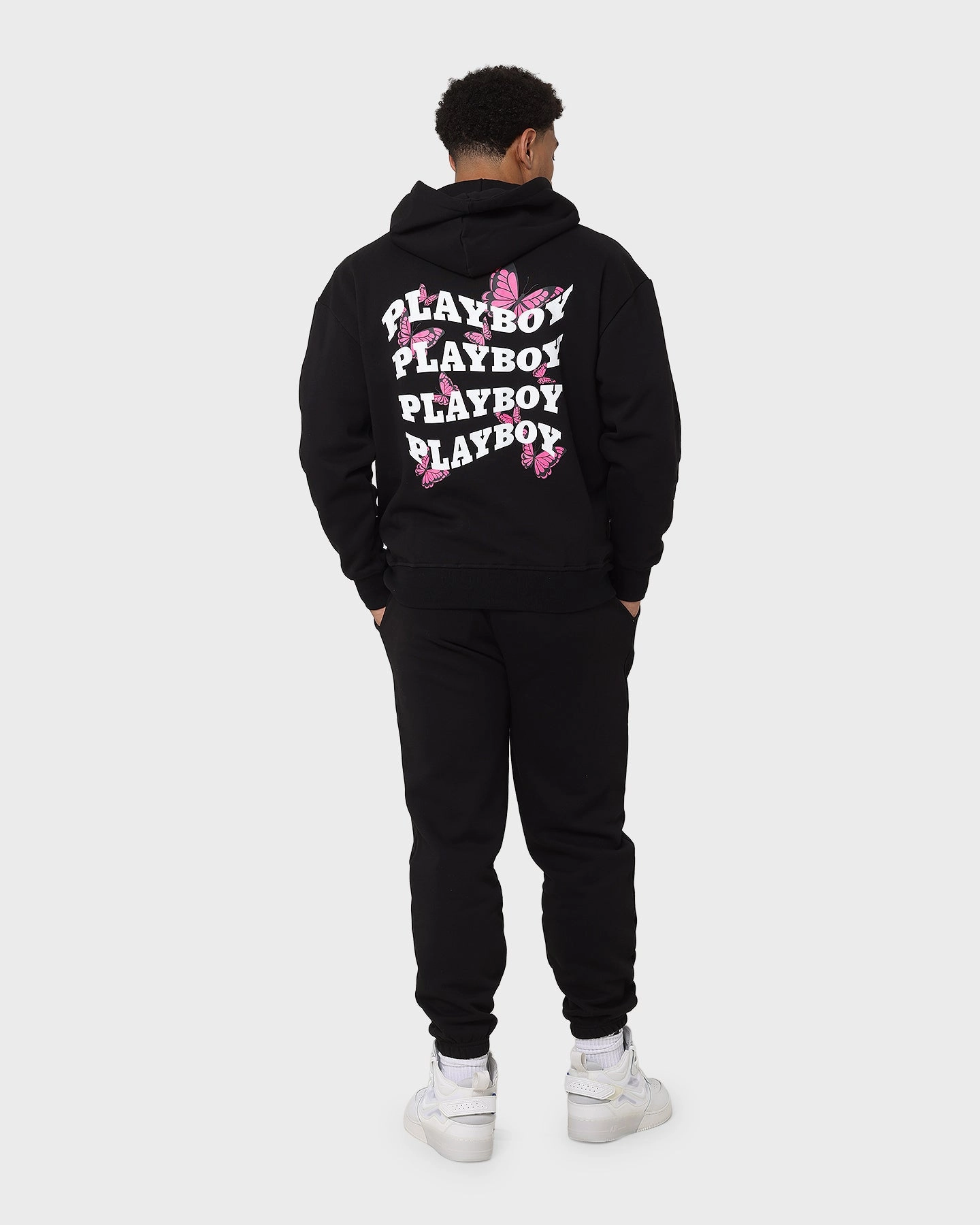afternoon Playboy Playboy Butterfly Original Fit Hoodie Black Magenta