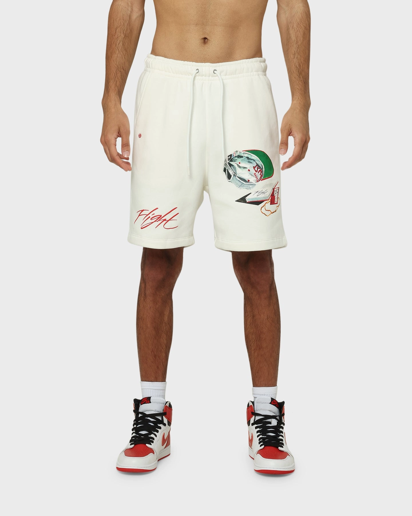 Jordan Flight Artist Series Fleece Shorts Sail/Black/University Red Spandex shorts