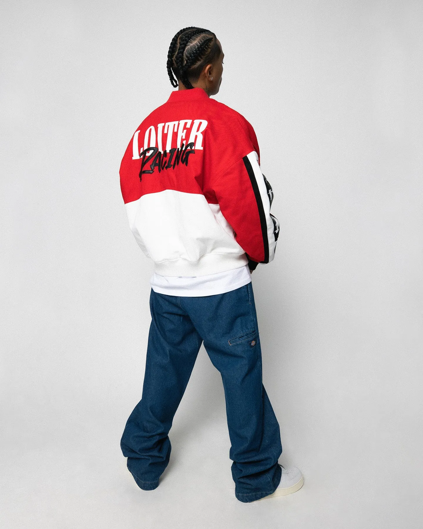 Loiter Motor Sport Jacket Red/Off White Rain Safe