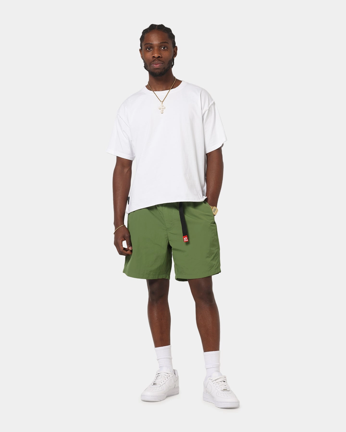 Carre International Shorts Khaki Port Pocket Design Trendy Style