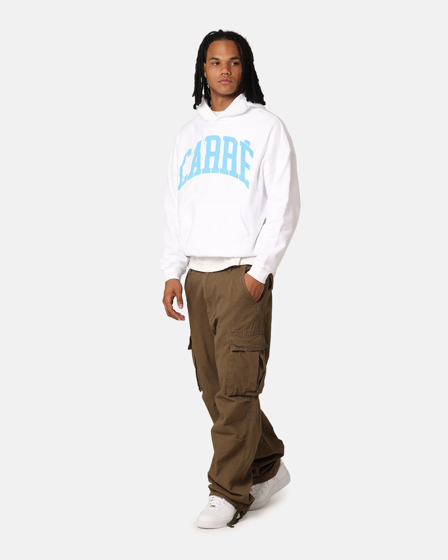 Seamless Integration Purple Carr?? Arch Oversized Hoodie White