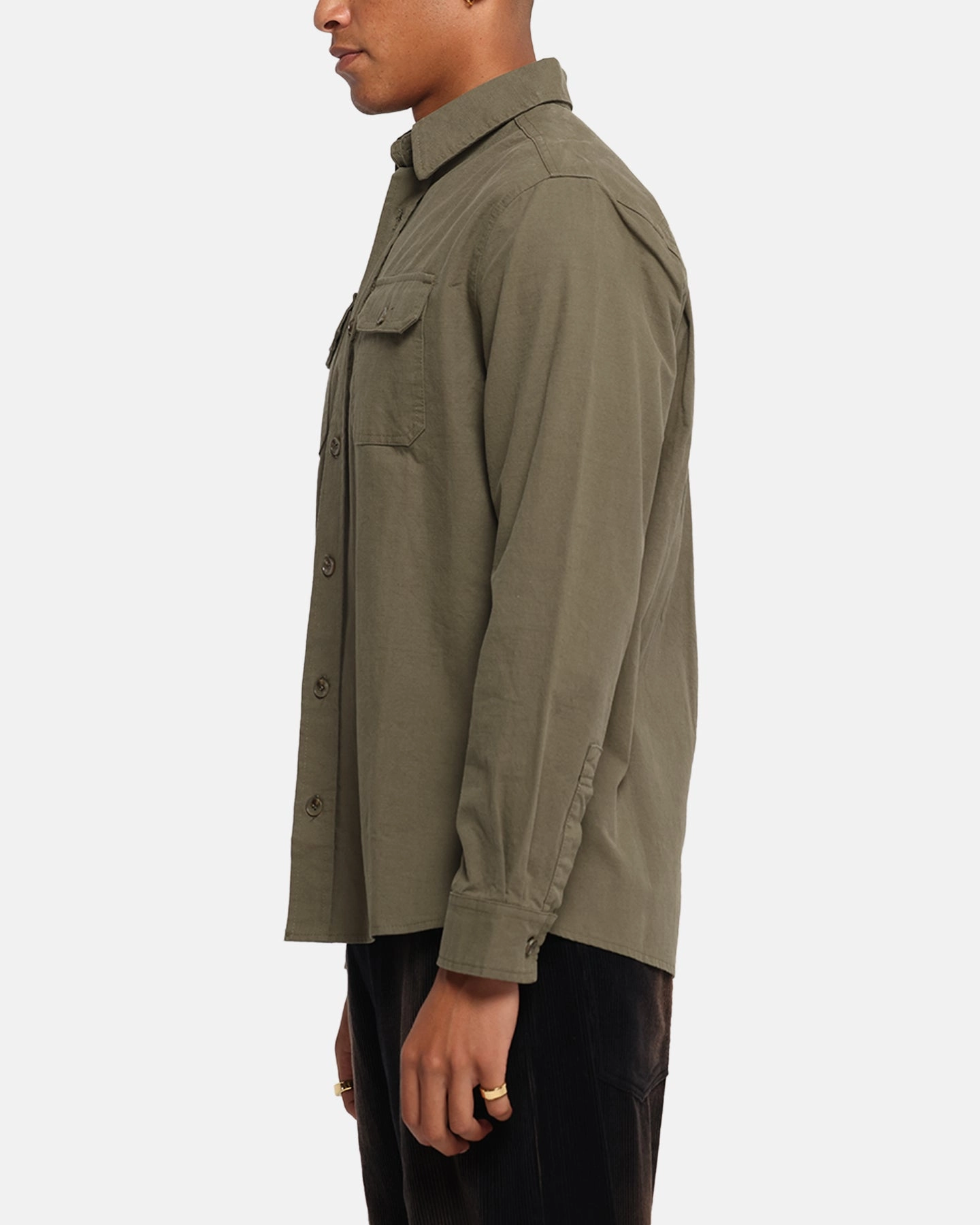 XXIII Slub Overshirt Khaki Wrinkle-Resistant Weekend Outing