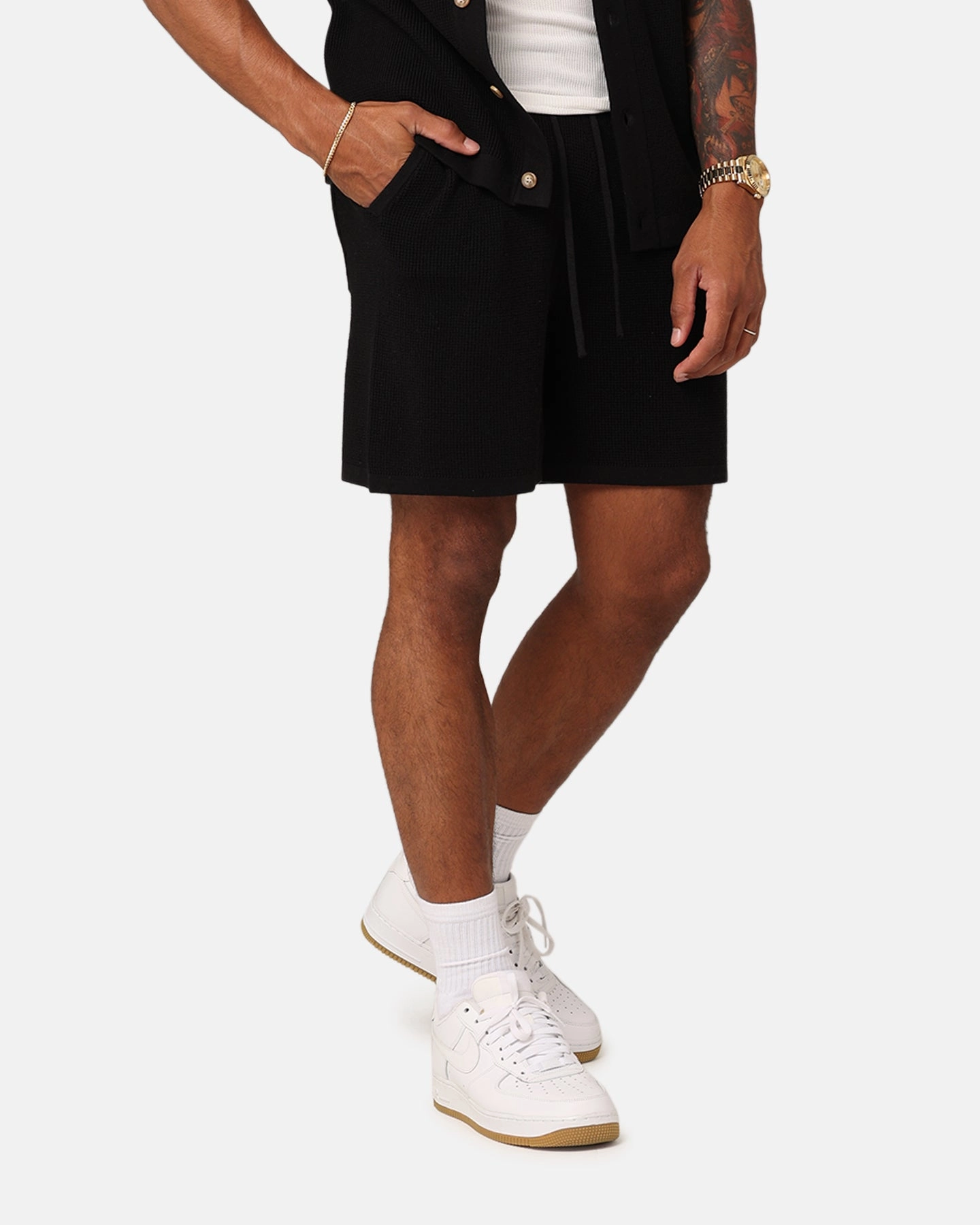 home renovation XXIII Zyair Knit Rib Shorts Black