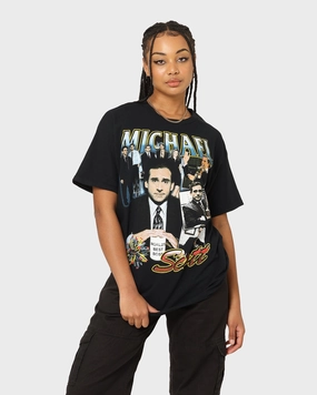 Layered Wear American Thrift X The Office Michael Scott Vintage T-Shirt Black