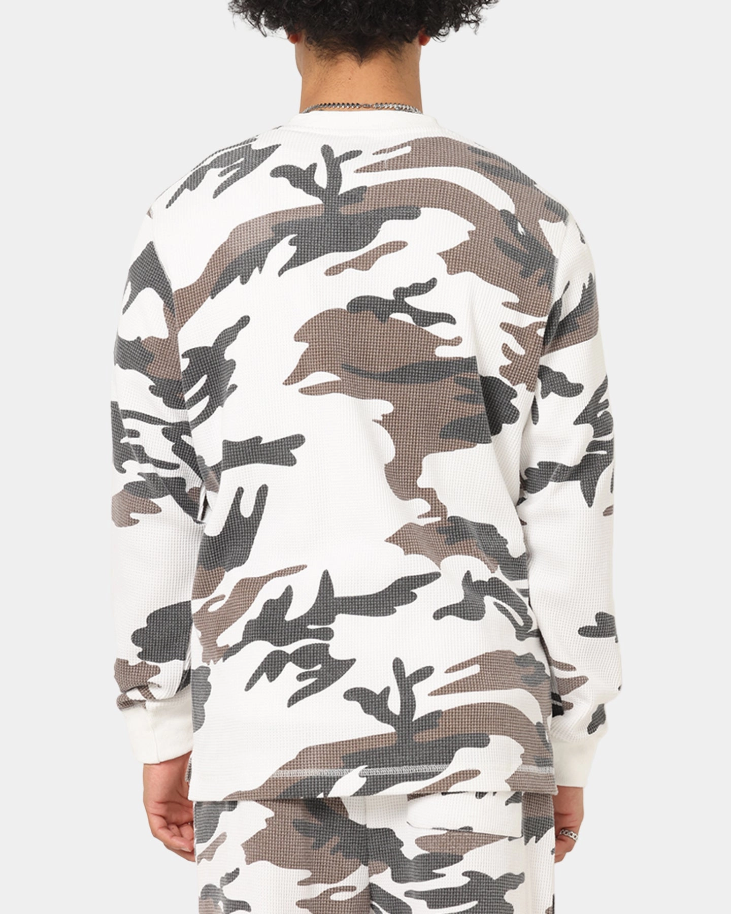 Practical Wear Foam Print Detail XXIII Printed Thermal Long Sleeve T-Shirt Snow Camo