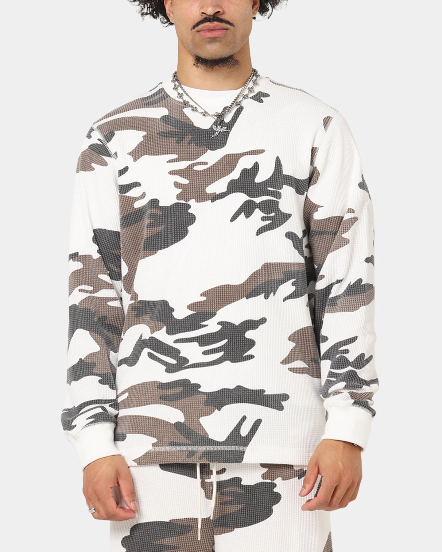 XXIII Printed Thermal Long Sleeve T-Shirt Snow Camo Bold Look