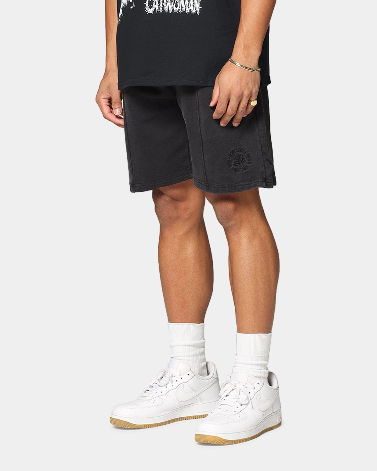 Soft Inner Lining Vintage Look Dreamville Tonal Sweat Shorts Black Wash