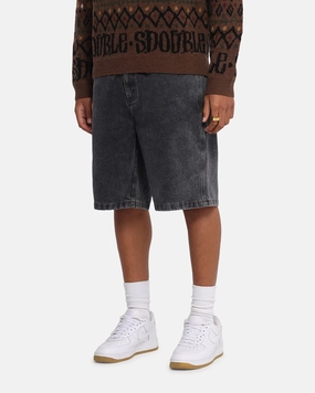 S Double Denim Standard Shorts Faded Black sunglasses