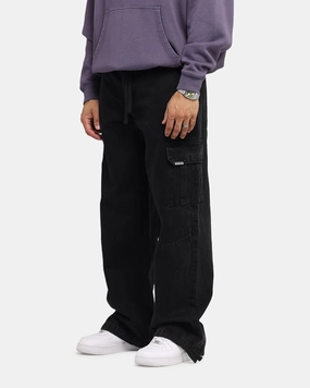 Saint Morta Baggy Cargo Pants Black Solid shade