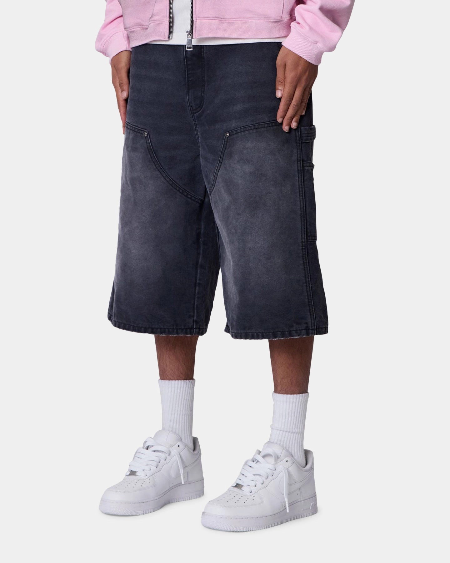 Breathable Design MNML Ultra Baggy Carpenter Shorts Washed Black