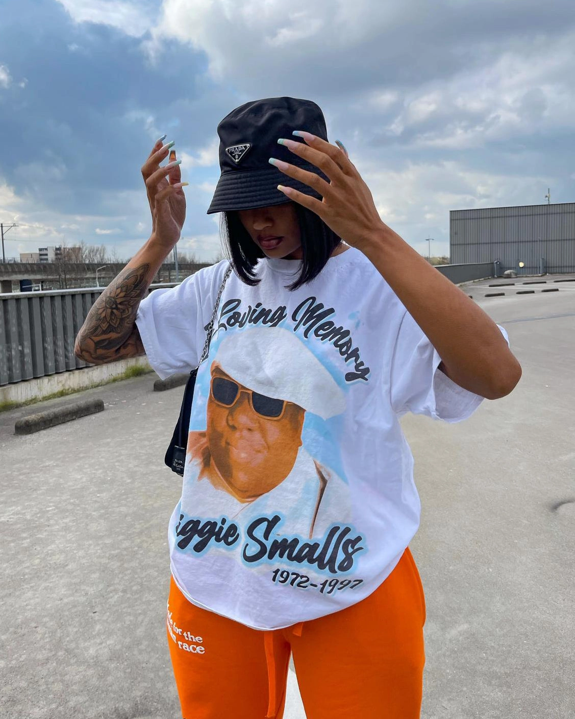 Outdoor Look Notorious B.I.G Biggie Airbrush T-Shirt White