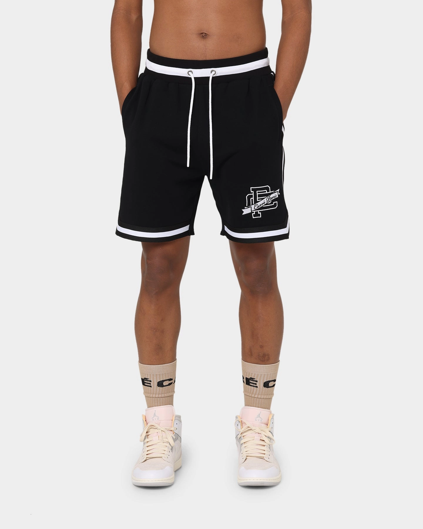 Unique Piece Reflective accents Carr?? Paris Original Fleece Basketball Shorts Black