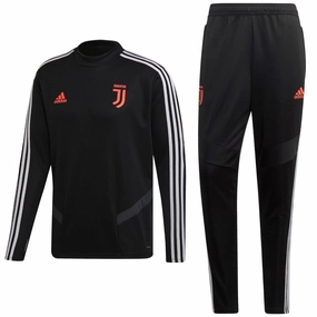 Juventus Soccer black technical training tracksuit 2019/20 - Adidas Striped designs