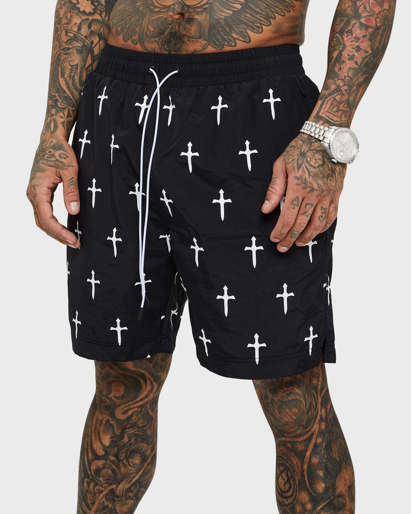 Saint Morta Daggers Shorts Black Water - repellent teen clothing