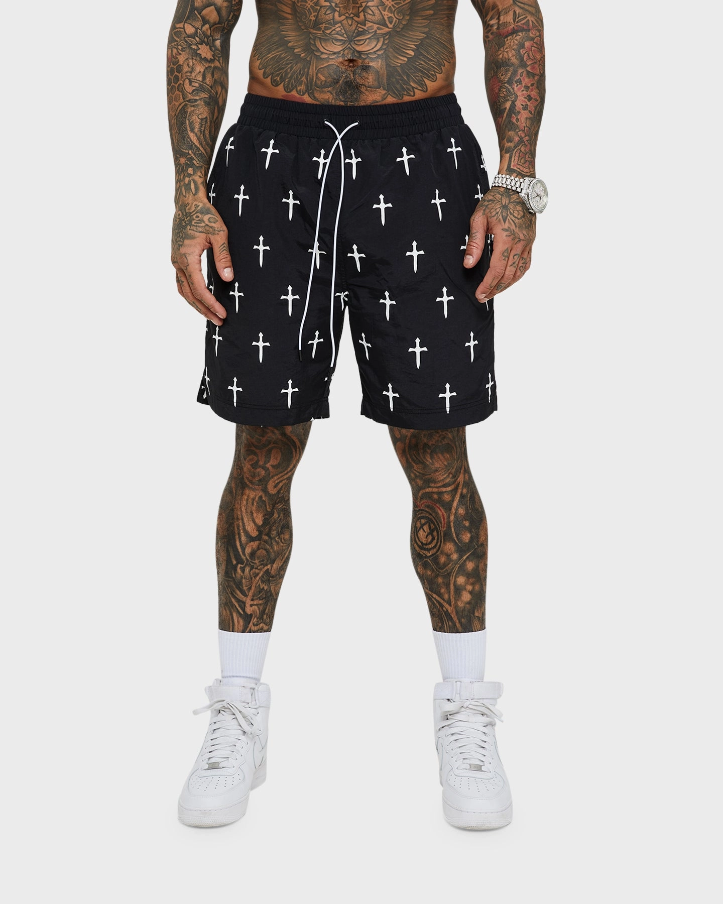 Wedding Gift Breathable Lining Saint Morta Daggers Shorts Black