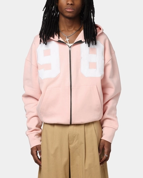 Stretchable floral Loiter Cosmos Zip Hoodie Pink