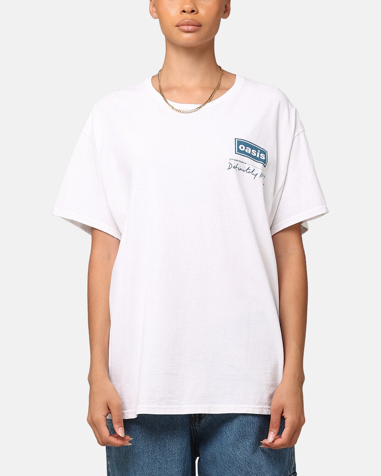 Oasis Definitely Maybe T-Shirt White Vintage Unisex versatility