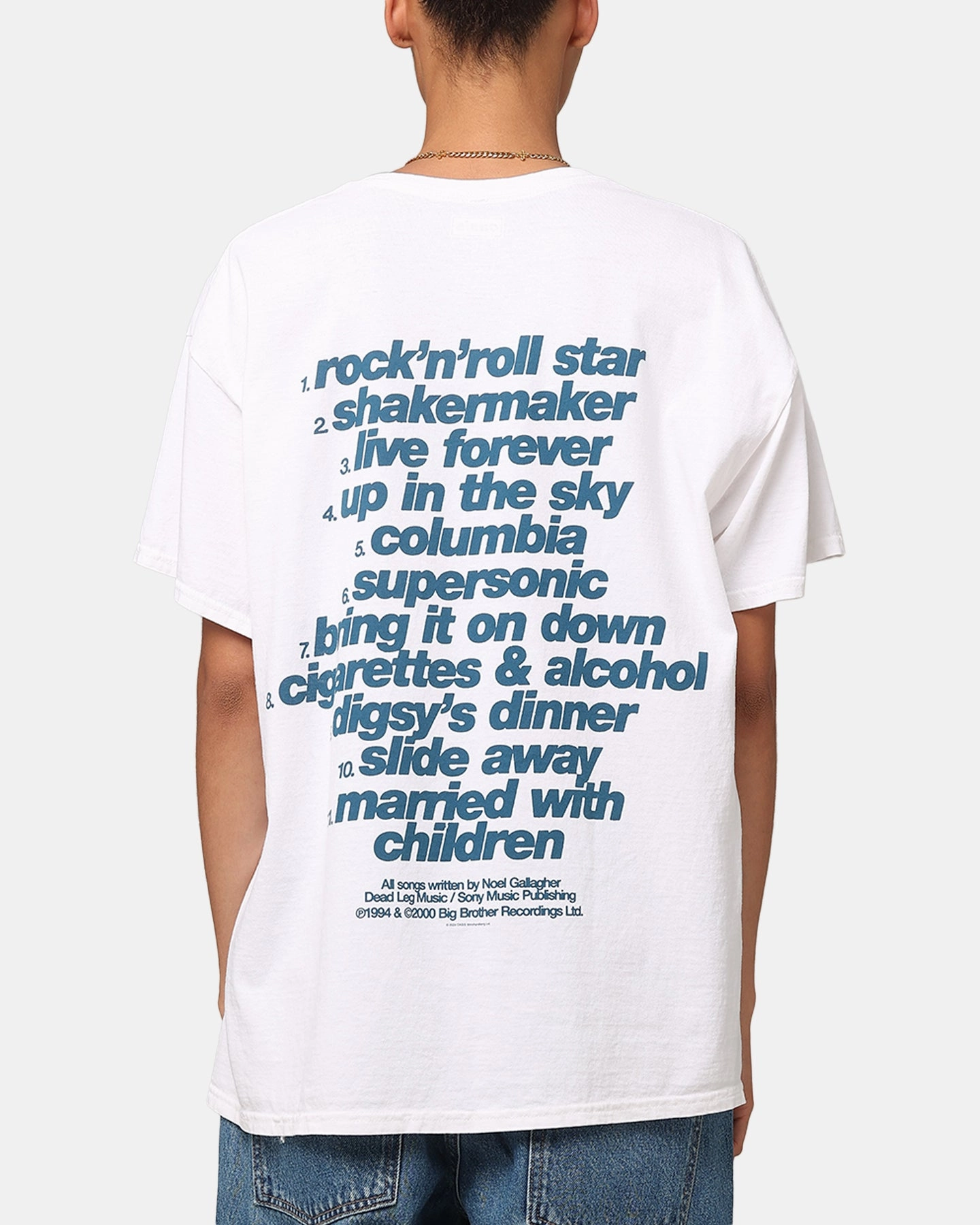 Oasis Definitely Maybe T-Shirt White Vintage Modern Design Versatile Fit